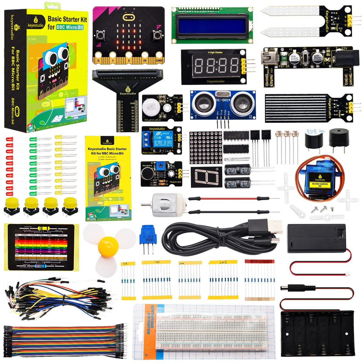 Keyestudio Microbit V2.2 Basic Starter Kit For BBC Micro:bit Kit STEM Programming Student Kit +Tutorial 38 Projects-Tigo Kids - Alegria Sempre